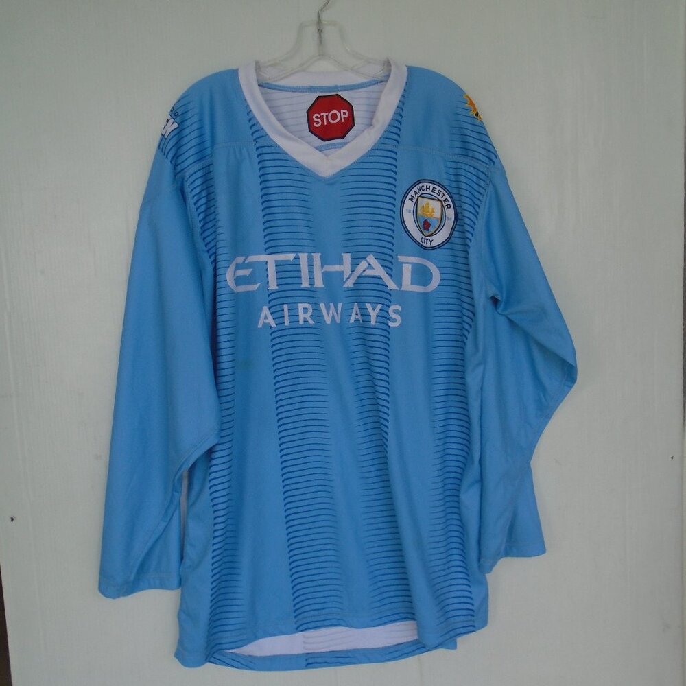 Champro Manchester City Cagle #22 Reversable Jersey Mens Size M Blue/White